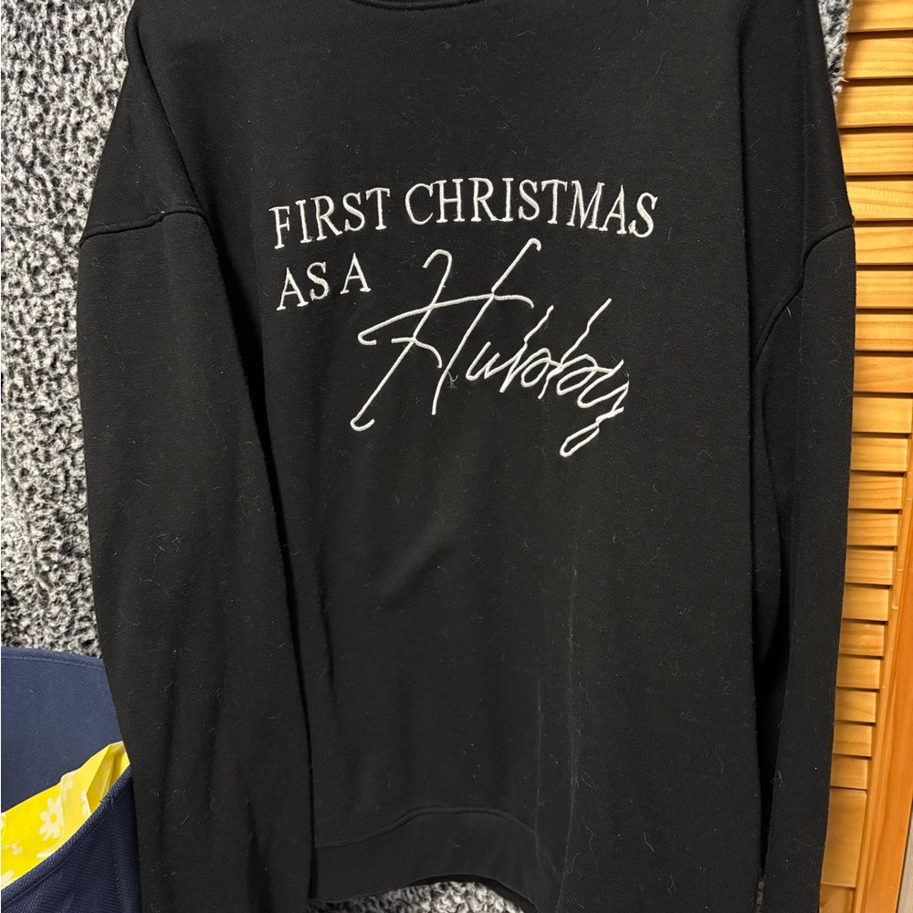 Black 'First Christmas as a Hubby' Sweatshirt